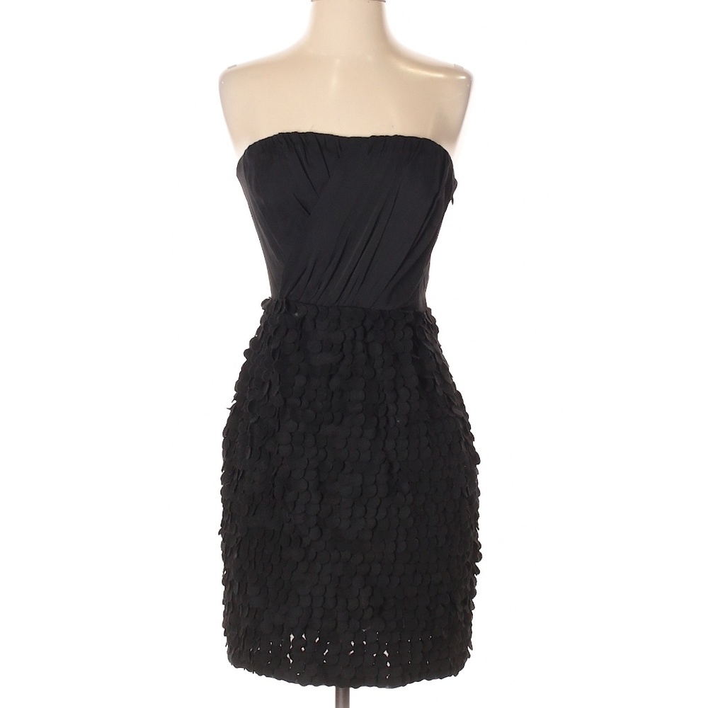 Ali Ro Strapless Little Black Dress with Textured Ruffle Skirt – Size 0 – NWT